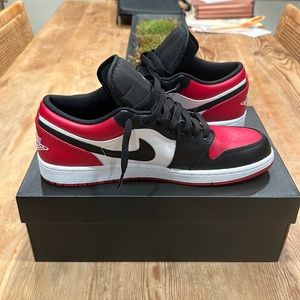 Air Jordan 1 Low low bred toe , size 11  with box. Worn once great condition.